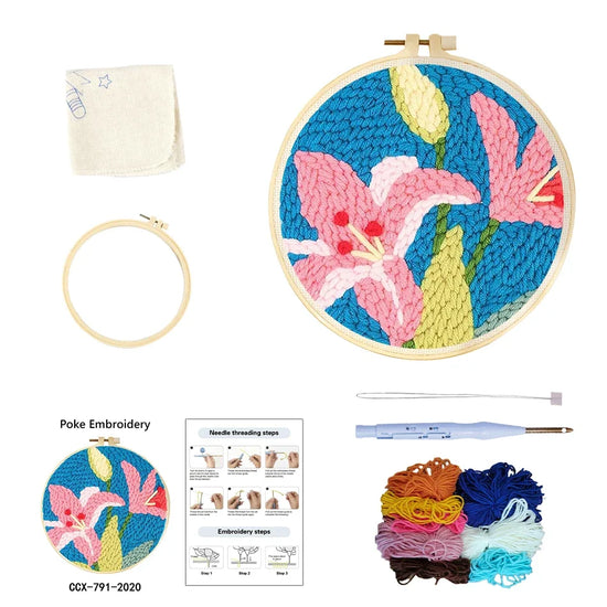 Kit Punch Needle Animali – Ricamo DIY Facile per Principianti
