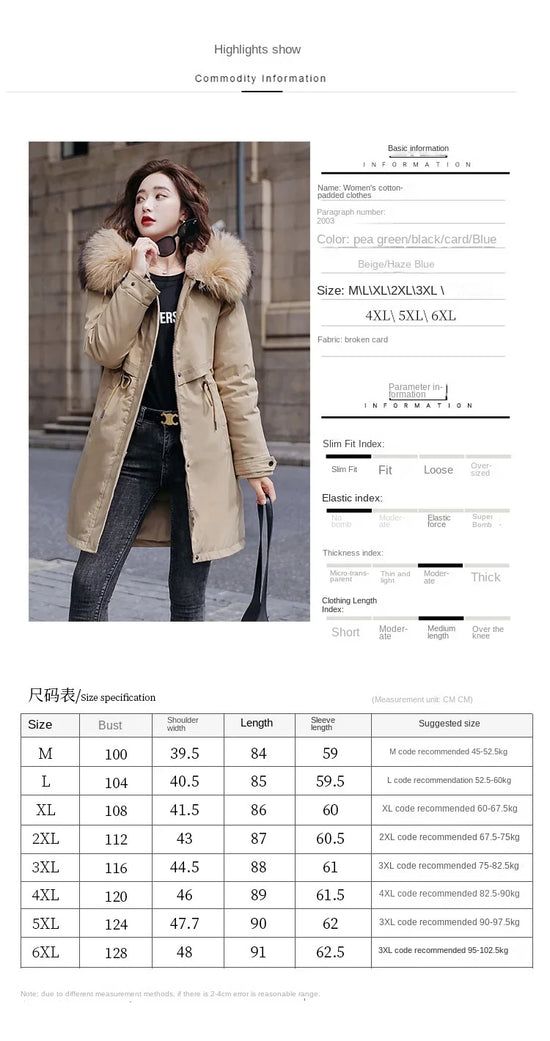 Parka invernale donna – Cappotto lungo imbottito con fodera in lana, cappuccio e colletto in pelliccia, giacca calda da neve