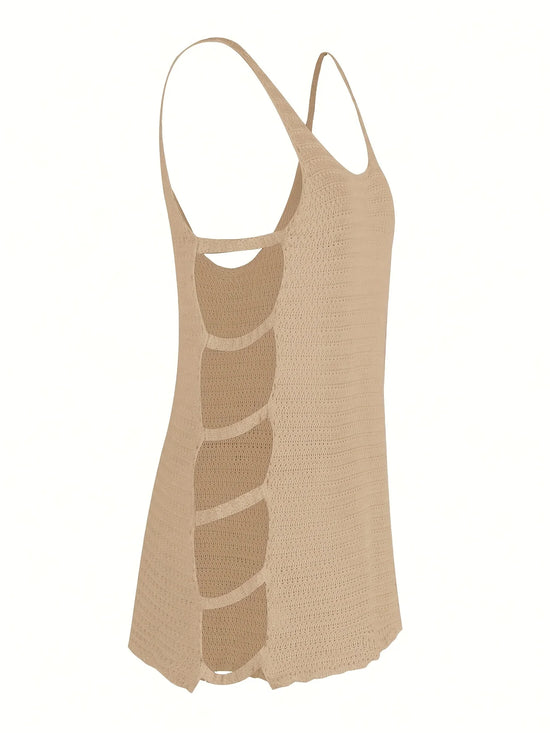 Vestito Donna Mare Estivo Scollo U con Tagli Laterali – Corto e Sexy a Righe Estate 2025