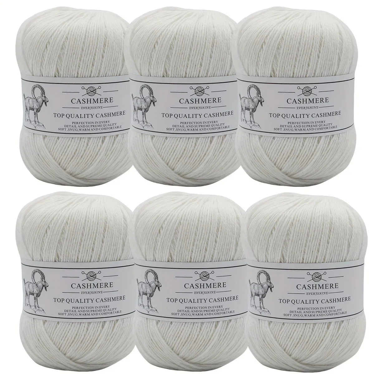 Set 6 gomitoli filo cashmere donna – Lana alta qualità per maglioni, sciarpe, cappelli e progetti fai-da-te