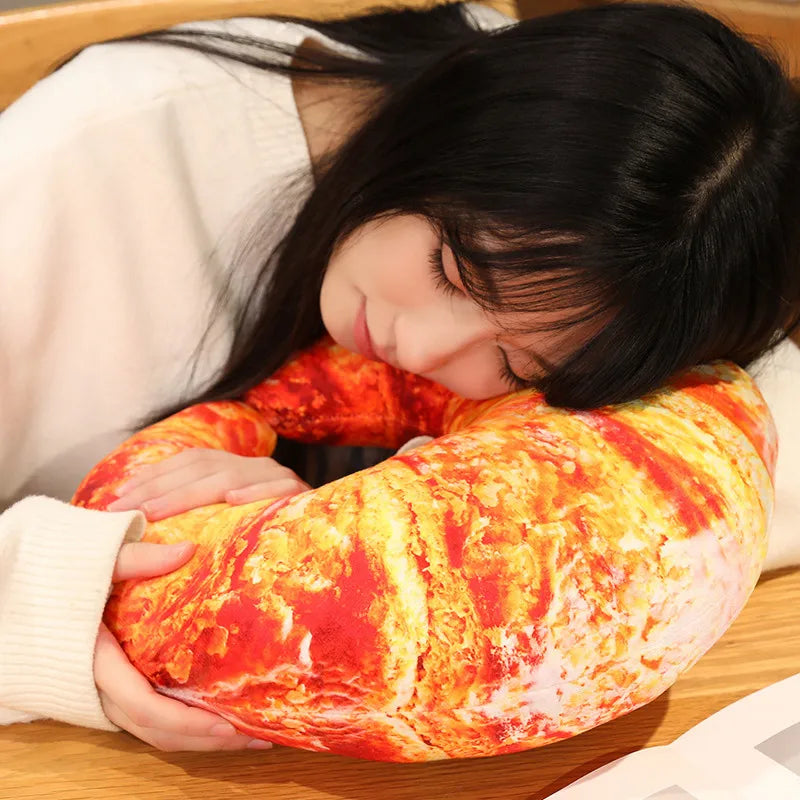 Realistic Bread Plush Pillow Set Croissant Baguette Hot Dog Sofa Decor Soft Comfort Food Themed Cushions For family Birthday Gif
