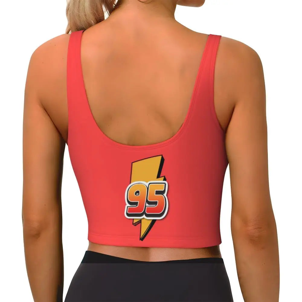 Maglia cars SaettaMcQueen Donna | Cartoon Fitness Crop Top Cars