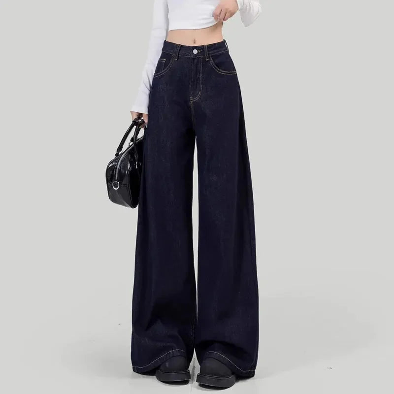 Jeans donna vita alta loose fit – Gamba dritta / wide-leg elegante per l’autunno / inverno