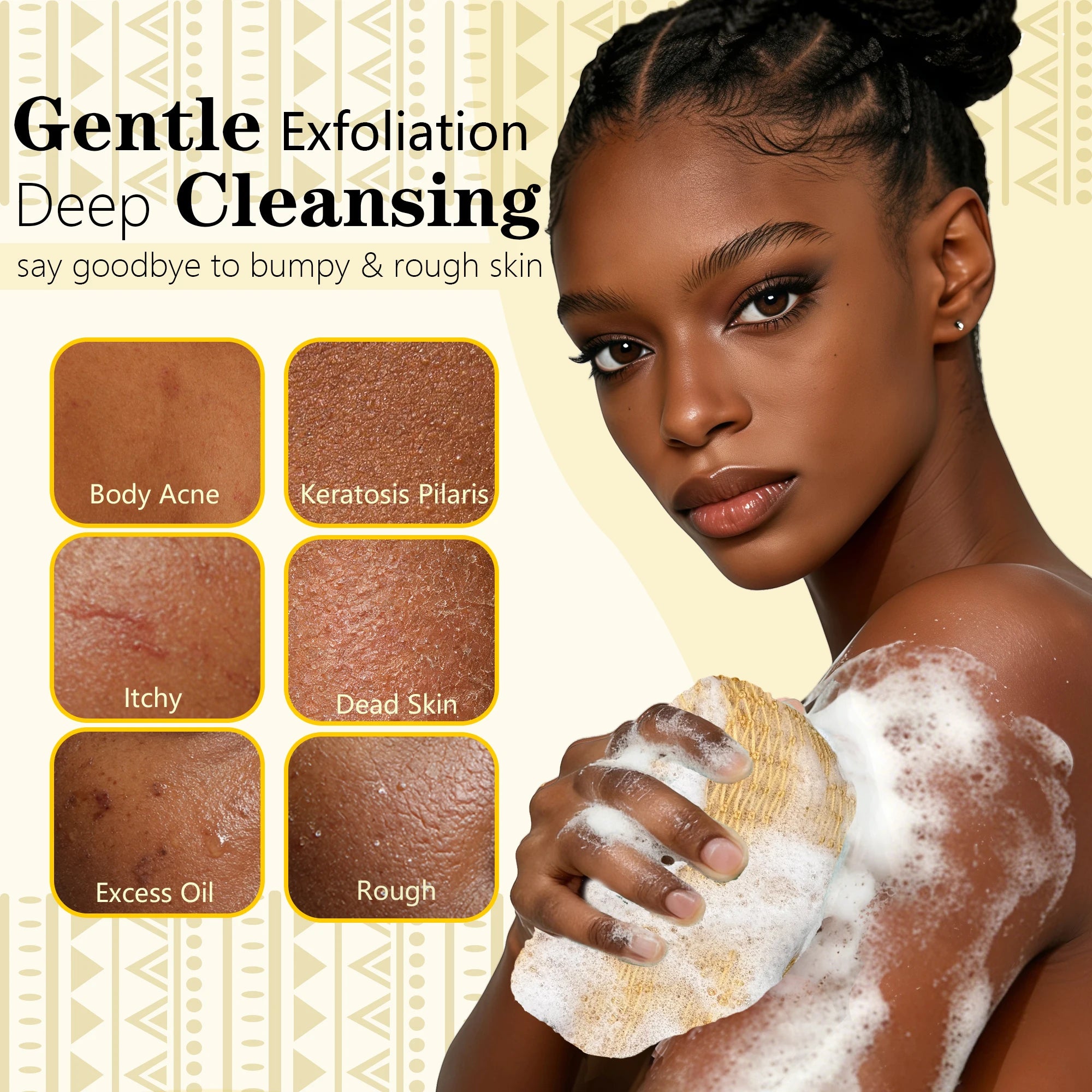 Spugna Rete Africana Esfoliante 2 Pezzi – Scrub Corpo per Doccia