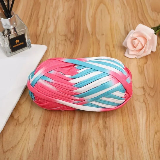 Fettuccia di Cotone Multicolor 100 g – Filo T-Shirt per Crochet, Maglia e Borse Handmade