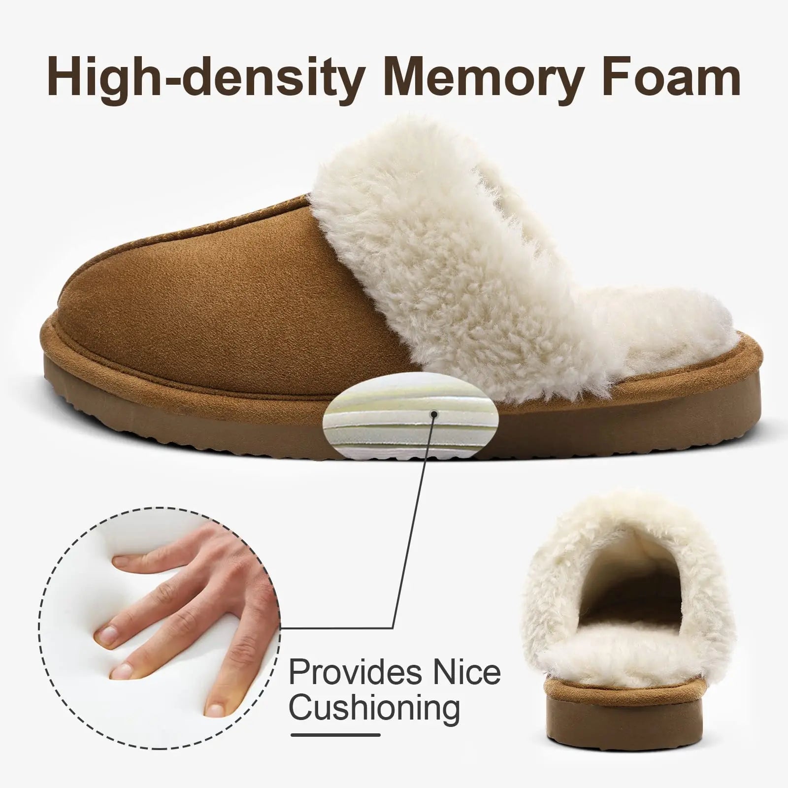 Ciabatte donna in pelliccia eco e suede – antiscivolo, indoor/outdoor, moda casa 2025