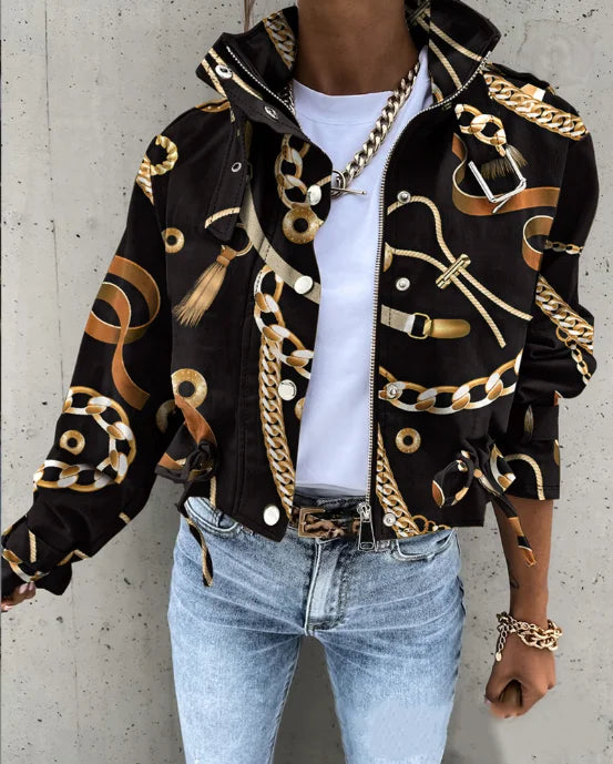 Giacca donna slim girocollo con tasche e bottoni – elegante e casual per autunno/inverno 2025