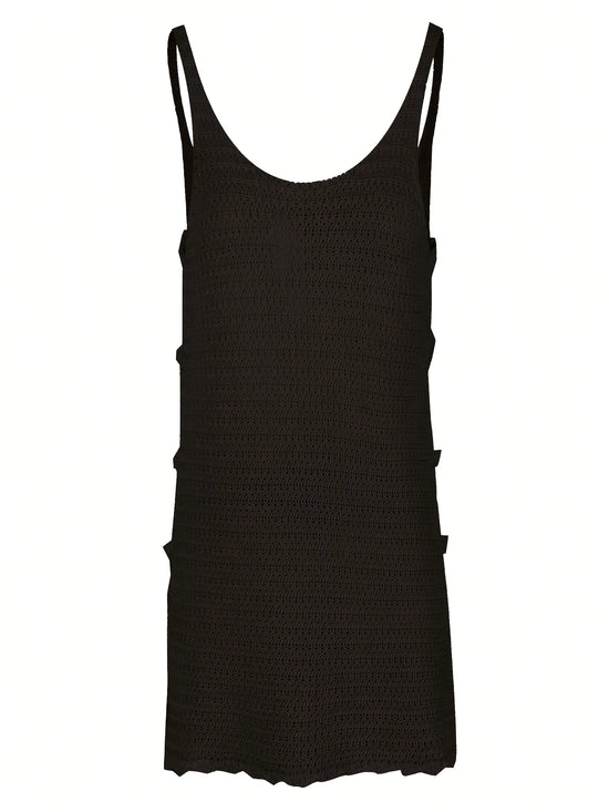 Vestito Donna Mare Estivo Scollo U con Tagli Laterali – Corto e Sexy a Righe Estate 2025