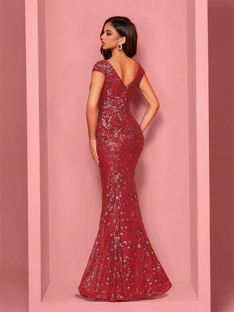 Abito Mylly Lungo Elegante – Dress Cerimonia con Paillettes per Damigelle e 18°