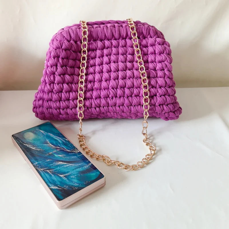 Clutch donna crochet fatta a mano – pochette artigianale intrecciata ideale per il giorno