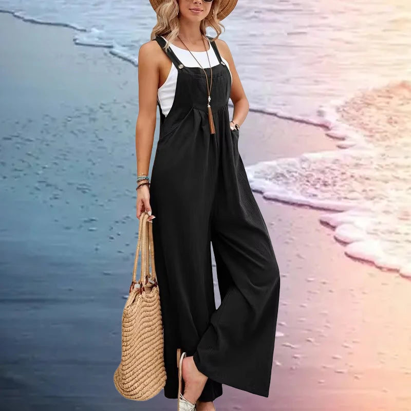 Salopette donna larga a gamba ampia – oversize casual elegante