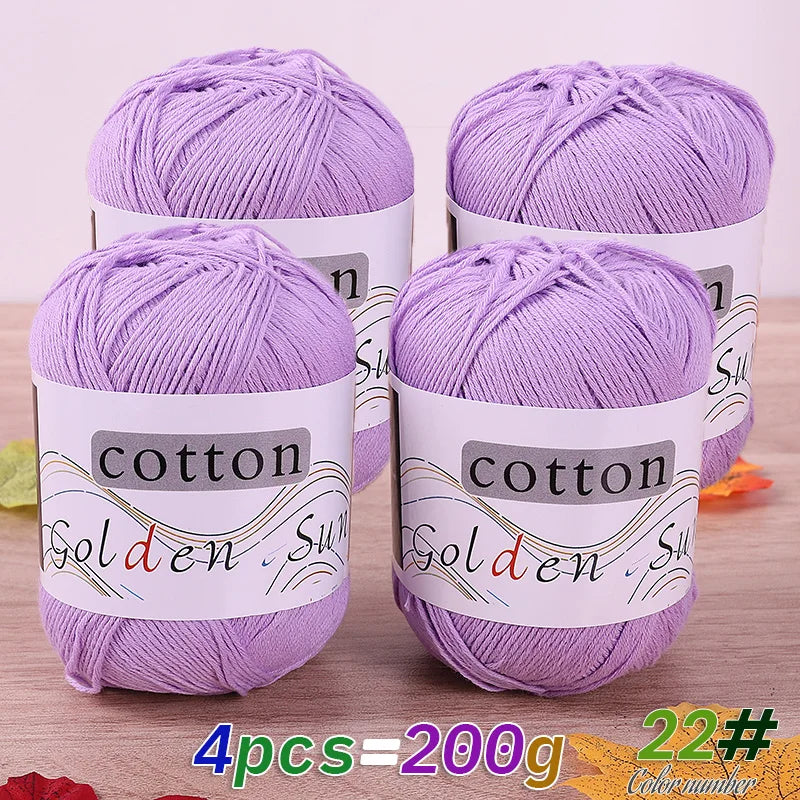 Filato in cotone 100% 200 g – filo medio-fino per uncinetto / knitting: maglioni, cappelli, copertine fai-da-te