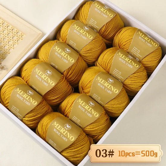 Set 500 g Filato Lana Medio-Spesso – 10 Gomitoli per Maglieria e Uncinetto