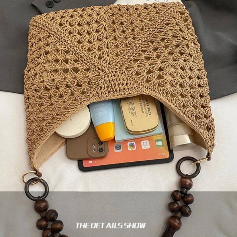 Borsa Tote Donna in Paglia Intrecciata – Shopper Estiva Capiente