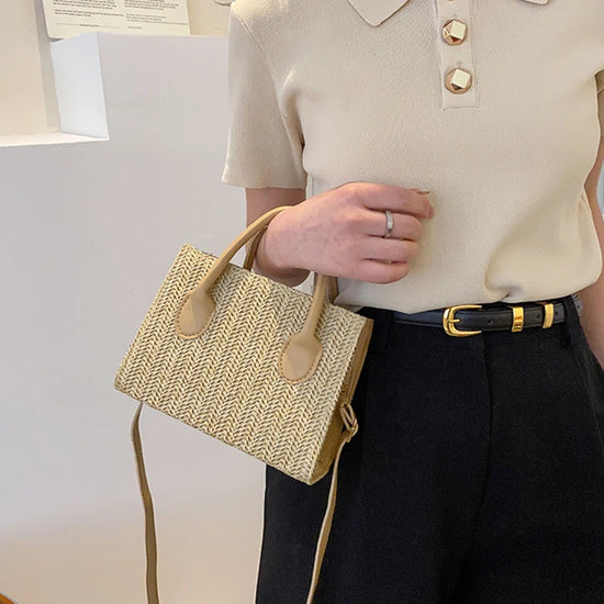 Borsa Tracolla Donna in Paglia Intrecciata – Stile Casual