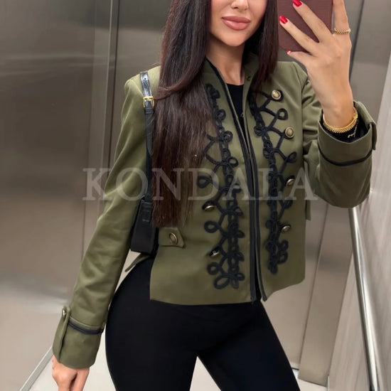 Giacca Elegante Donna Ricamata – Blazer Nero da Sera