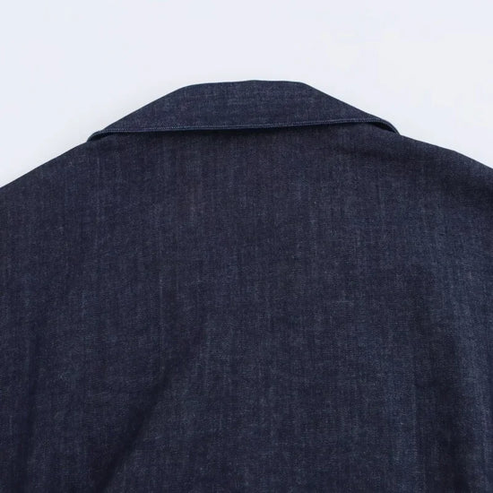 Vestito midi in denim “1975 Series” – abito donna con rever, zip laterale e vita effetto plissé