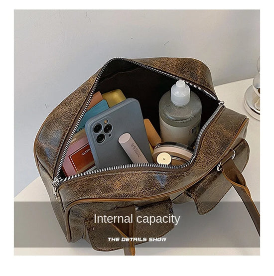 Borsa baguette donna retrò con doppie tasche frontali – trendy piccola underarm per il 2025