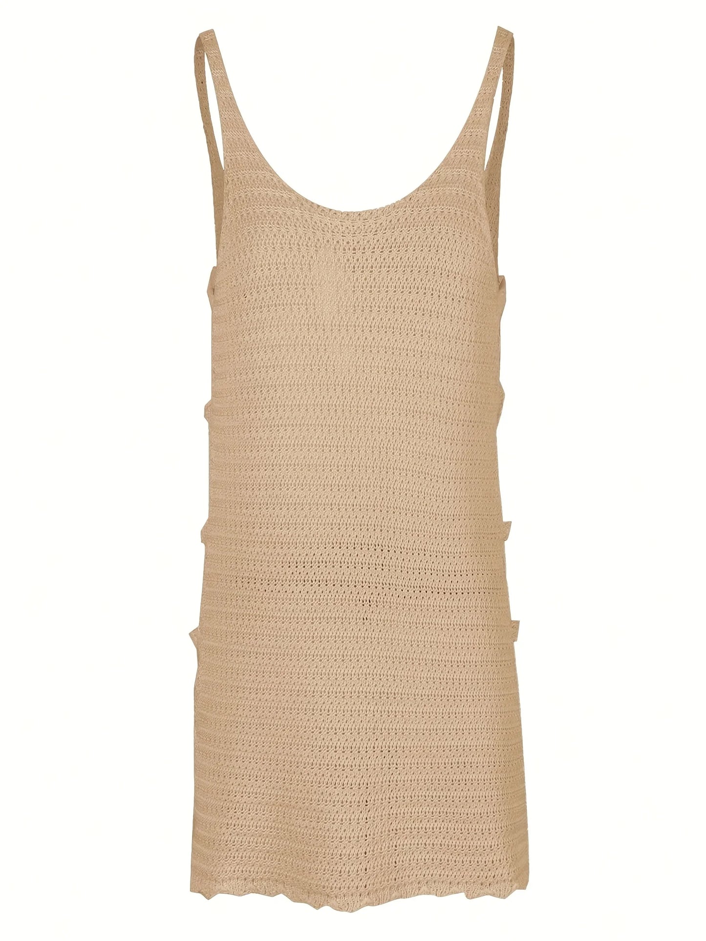Vestito Donna Mare Estivo Scollo U con Tagli Laterali – Corto e Sexy a Righe Estate 2025