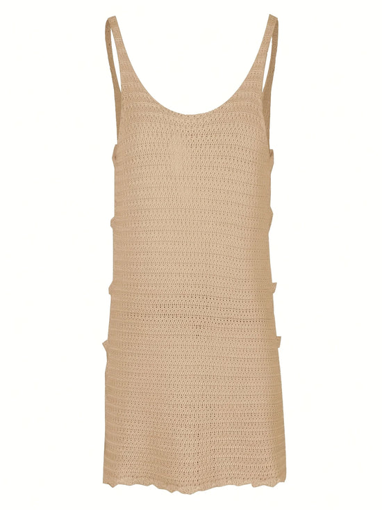 Vestito Donna Mare Estivo Scollo U con Tagli Laterali – Corto e Sexy a Righe Estate 2025