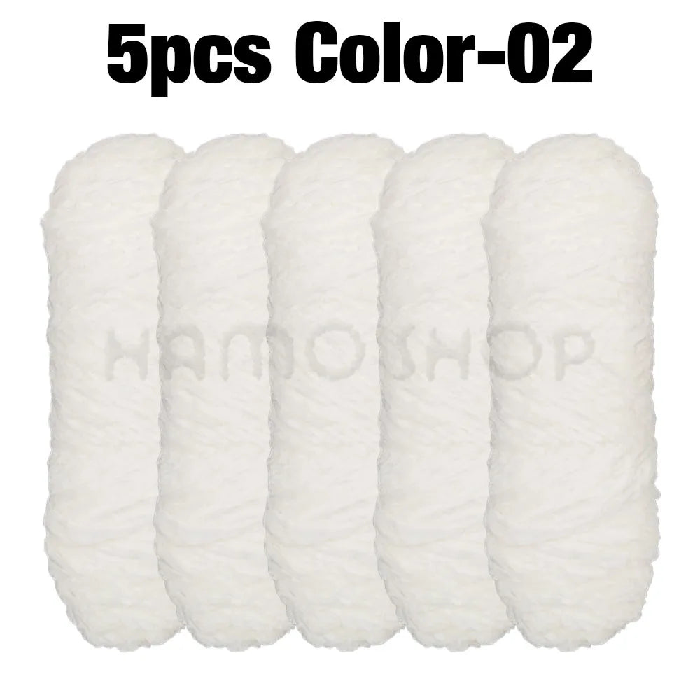 Set 5 rotoli filato ciniglia velluto 100 g – filo morbido e caldo per coperta, maglione, cuscini, DIY