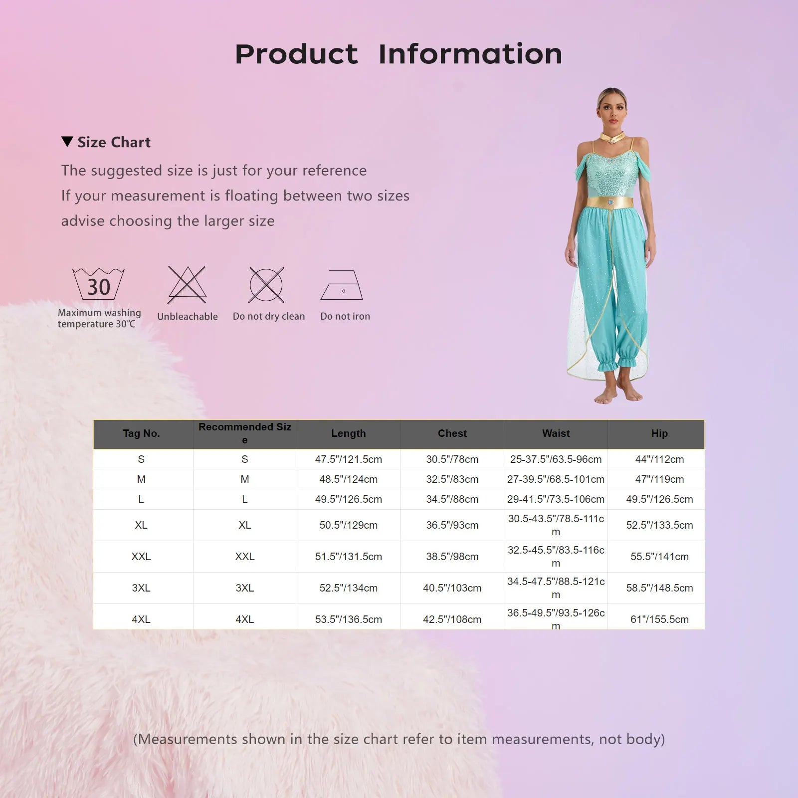 Costume da Principessa Araba / Jasmine Bollywood – Outfit Cosplay per Feste e Halloween