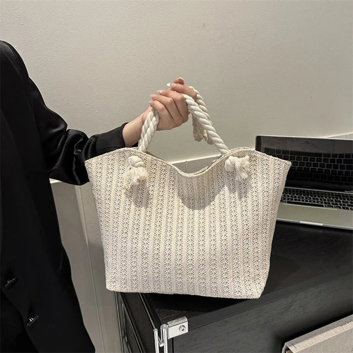 Borsa a Spalla Estiva in Paglia Intrecciata per Donna – Stile Boho Chic, Grande Capacità, Perfetta per Spiaggia e Vacanze