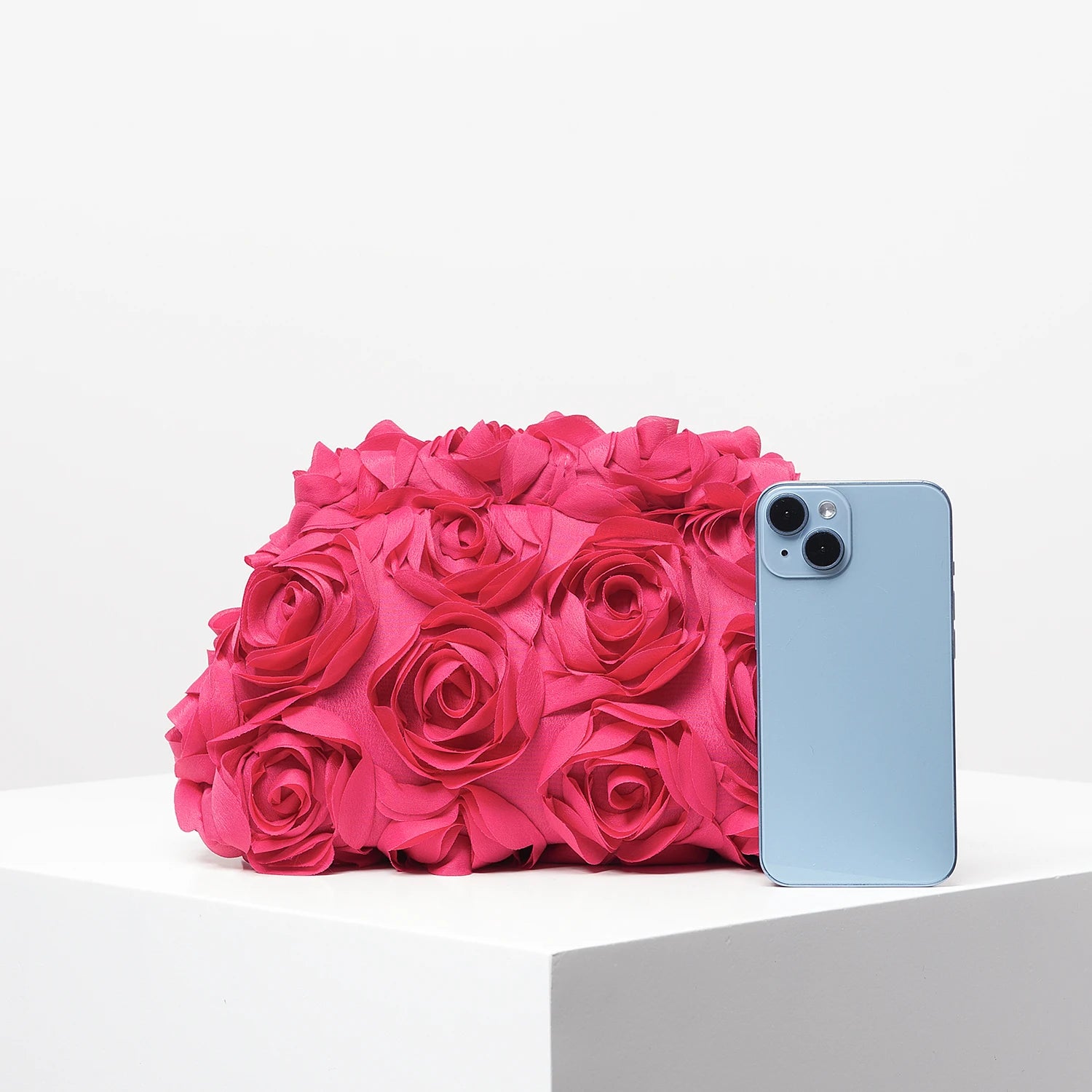 Clutch elegante rosa per donna – borsa clutch da cerimonia/partecipazione con rose, regalo perfetto per festa & cena