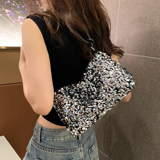 Borsa piccola donna con paillettes – shoulder bag trendy scintillante per serate & outfit glamour 2025