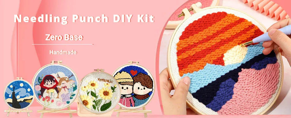 Kit Punch Needle Animali – Ricamo DIY per Principianti