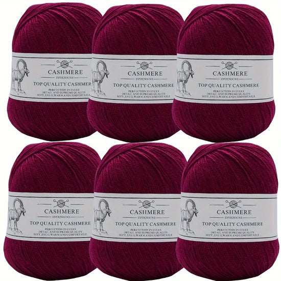 Set 6 gomitoli filo cashmere donna – Lana alta qualità per maglioni, sciarpe, cappelli e progetti fai-da-te