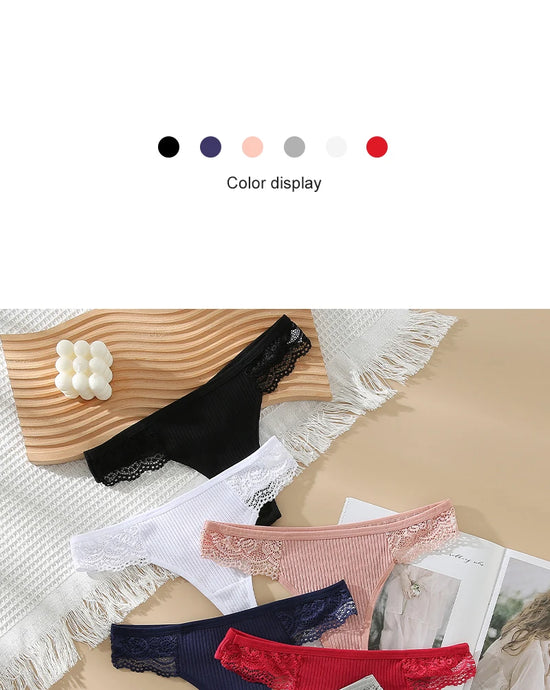 Set 3 pezzi G-string donna in cotone antibatterico – mutandine vita bassa traspiranti e asciugatura rapida, underwear comfort quotidiano