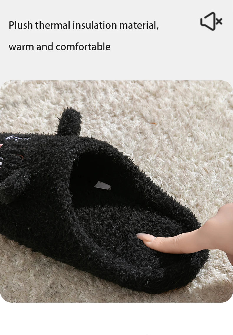 Pantofole Peluche Gatto Unisex per Casa, Invernali, Antiscivolo, Morbide e Calde