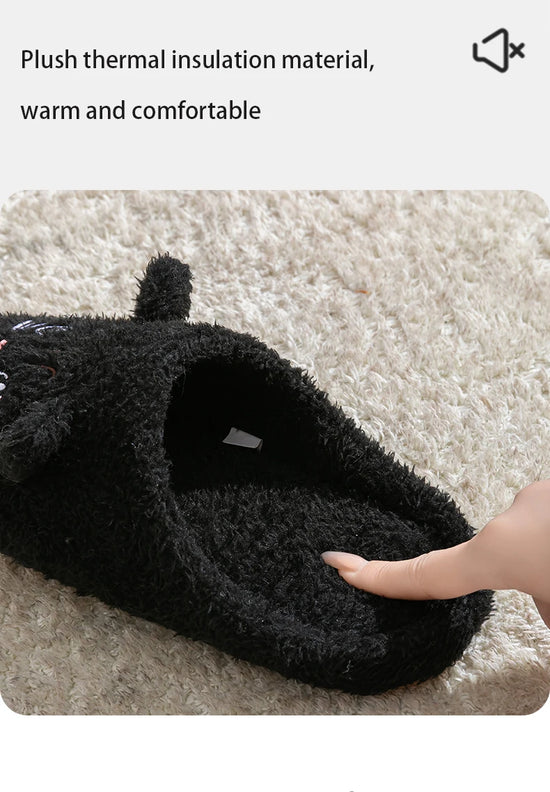Pantofole Peluche Gatto Unisex per Casa, Invernali, Antiscivolo, Morbide e Calde