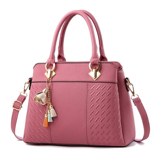 Borsa donna grande capacità ricamata con nappine – crossbody & tote 2025, borsa spalla elegante / uso quotidiano