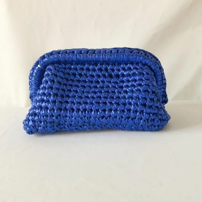 Clutch donna fatta a mano in crochet metallico – pochette elegante in filo metalizzato