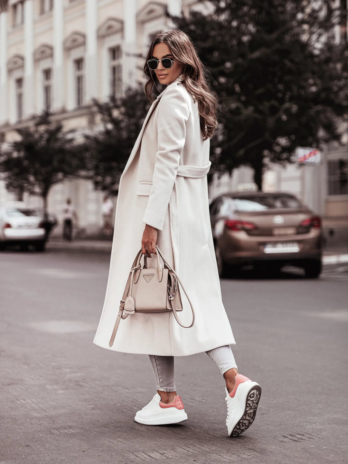 Cappotto Lungo Donna con Cintura e Rever - immagine 19