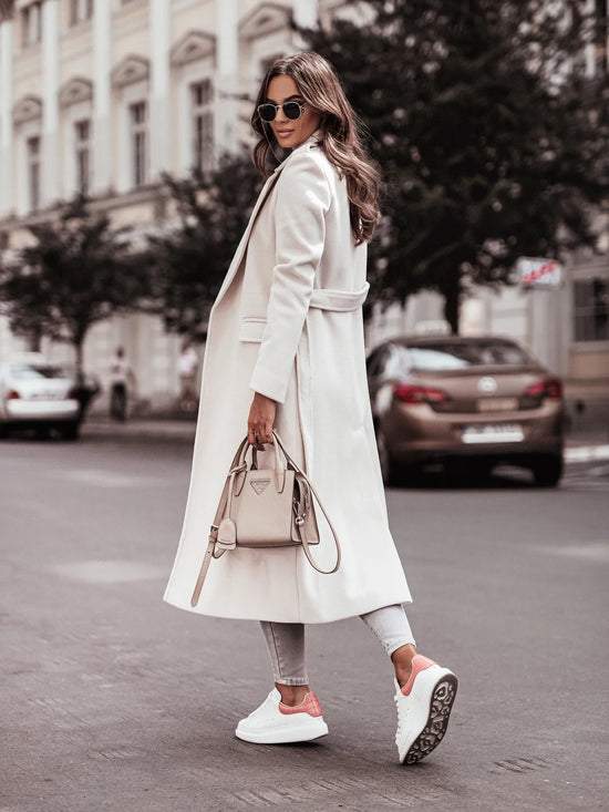 Cappotto Lungo Donna con Cintura e Rever - immagine 19