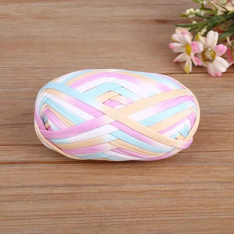 Fettuccia di Cotone Multicolor 100 g – Filo T-Shirt per Crochet, Maglia e Borse Handmade