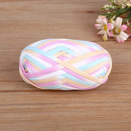 Fettuccia di Cotone Multicolor 100 g – Filo T-Shirt per Crochet, Maglia e Borse Handmade