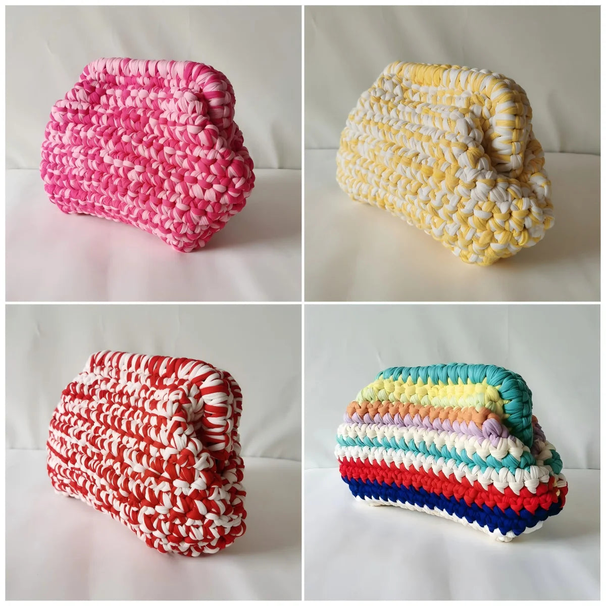 Clutch “Cloud Bag” in Crochet Fatta a Mano – Borsa Donna Soffice e Originale con Stile a Nuvola