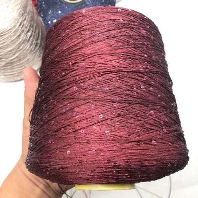 Filato Ice Silk con paillettes 500 g – Yarn mercerizzato con sequin per lavori a uncinetto, maglieria decorativa e top scintillanti