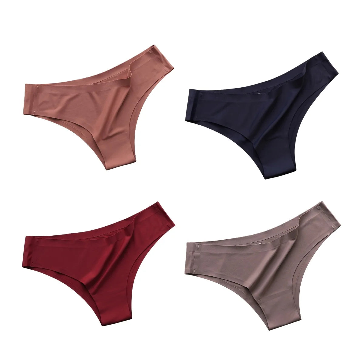 Set 4 pezzi mutandine donna seamless in ice silk – vita bassa G-string ultra sottile comfort quotidiano