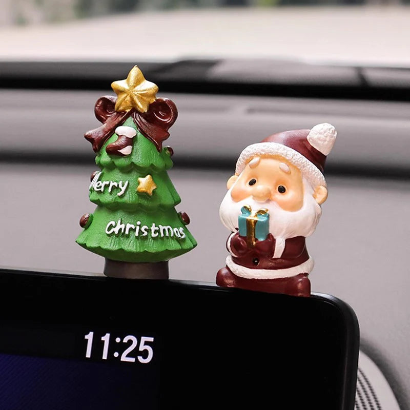 Decorazioni natalizie da scrivania 2025 ‒ set figurine Piccolo Babbo Natale + Alberello ornamentale per ufficio e casa