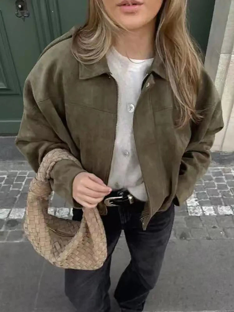 Giacca Bomber Oversize  Donna Stile Vintage – Giubbotto Elegante e Morbido per Occasioni Speciali
