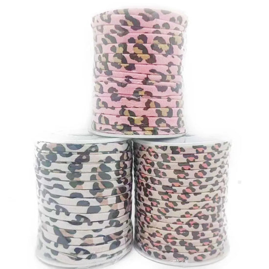 Cordoncino elastico 5 mm 20 m lycra roll leopardato print – banda elasticizzata milk-fiber per abiti, borse e progetti DIY