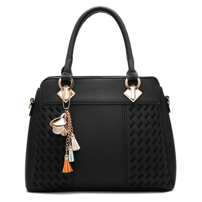 Borsa donna grande capacità ricamata con nappine – crossbody & tote 2025, borsa spalla elegante / uso quotidiano