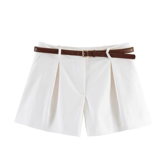 Shorts Donna a Pois Vita Alta – Pantaloncini Estivi Casual Chic