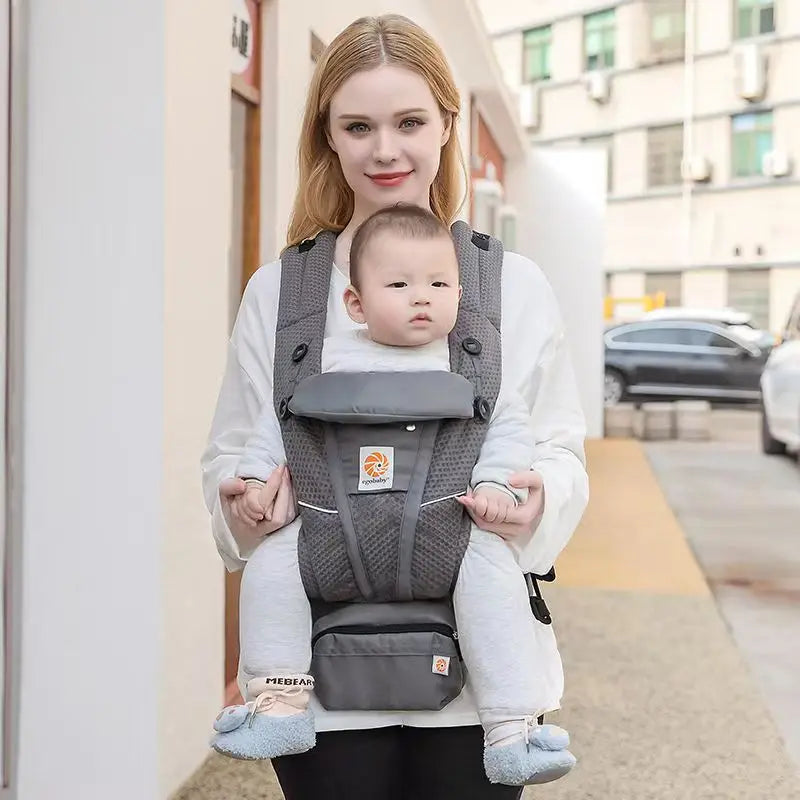 Marsupio Ergonomico Neonato‑Bimbo – Baby Carrier / Waist Stool Multifunzione (0‑36 mesi)