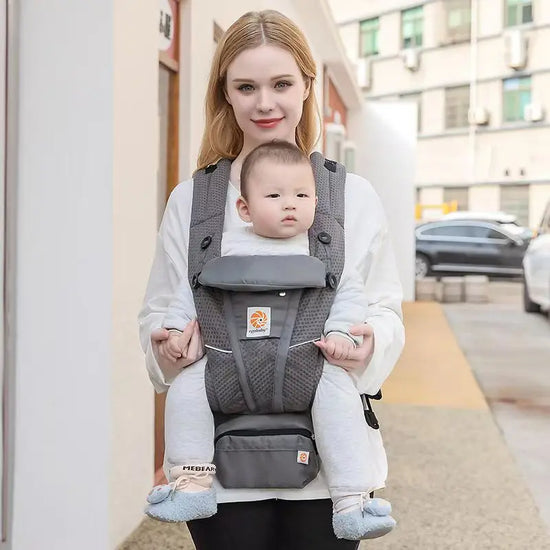 Marsupio Ergonomico Neonato‑Bimbo – Baby Carrier / Waist Stool Multifunzione (0‑36 mesi)